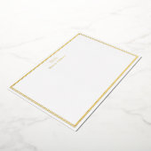 金ゴールドとホワイトフレモノグラムのーム 箔招待状 (回転した状態)