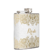 金ゴールドとホワイトフローラペイズリーレース フラスク (右)