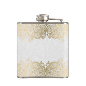 金ゴールドとホワイトフローラペイズリーレース フラスク (裏面)