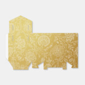 金ゴールドとホワイトフローラルパターンの好意ボックス フェイバーボックス (折り畳みなし)