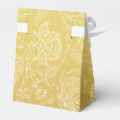 金ゴールドとホワイトフローラルパターンの好意ボックス フェイバーボックス (裏面サイド)