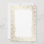 金ゴールドとホワイトフローラヴィンテージシックブライダルシャワー 招待状 (裏面)