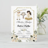 金ゴールドとホワイトフローラ兄弟姉妹ボーイアンドガールバウティゾ 招待状 (スタンド正面)