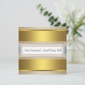 金ゴールドとホワイトブラックタイ企業のパーティー 招待状 (スタンド正面)