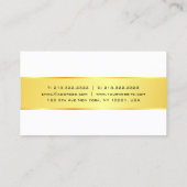 金ゴールドとホワイトプロフェッショナルモダン エレガント 名刺 (裏面)