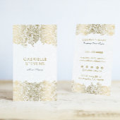 金ゴールドとホワイトペイズリーフローラレース 名刺