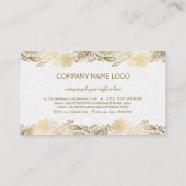 金ゴールドとホワイトペイズリーレース 名刺 (裏面)
