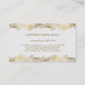 金ゴールドとホワイトペイズリーレース 名刺 (裏面)