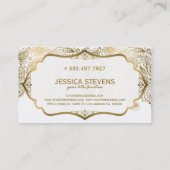 金ゴールドとホワイトペイズリーレース 名刺 (裏面)