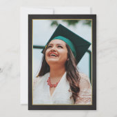 金ゴールドとホワイトボードのスクリプト | 大学院の写真 招待状 (裏面)