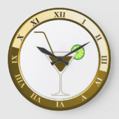 金ゴールドとホワイトマルティーニバー時計 ラージ壁時計 (正面)