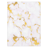 金ゴールドとホワイトマーブル テーブルクロス (正面)