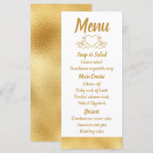 金ゴールドとホワイトメニュエレガントーグラムウェディングパーティー メニュー (正面/裏面)