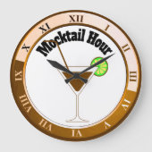 金ゴールドとホワイトモックテール時バー時計 ラージ壁時計 (正面)