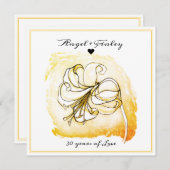 金ゴールドとホワイトリリー30結婚周年 (正面/裏面)