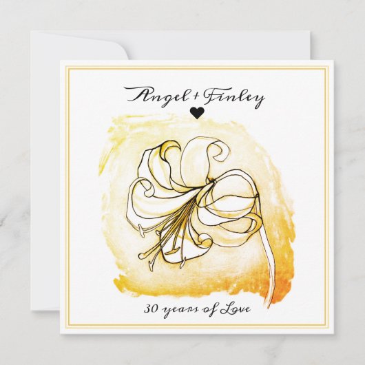 金ゴールドとホワイトリリー30結婚周年 (正面)