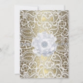 金ゴールドとホワイトレースのエレガントな結婚式 招待状 (正面)