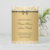 金ゴールドとホワイトレース結婚ズ 招待状 (スタンド正面)
