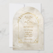 金ゴールドとホワイトローゼアーチフレームキャンドルライト 招待状 (裏面)