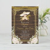 金ゴールドとホワイトローゼフィエスタボーイバプテスマ 招待状 (スタンド正面)