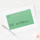 金ゴールドとホワイト紙吹雪ギフトラベル 長方形シール (封筒)