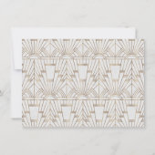 金ゴールドとホワイト素晴らし・ギャツビー・アールデコが日付を保存 セーブザデート (裏面)