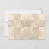 金ゴールドとホワイトRSVPタイポグラフィ(ハート付き) 出欠カード (裏面)