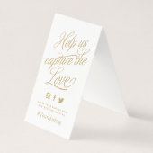 金ゴールドとホワパーソナライズされたイ結婚トのハッシュタグ (裏面)