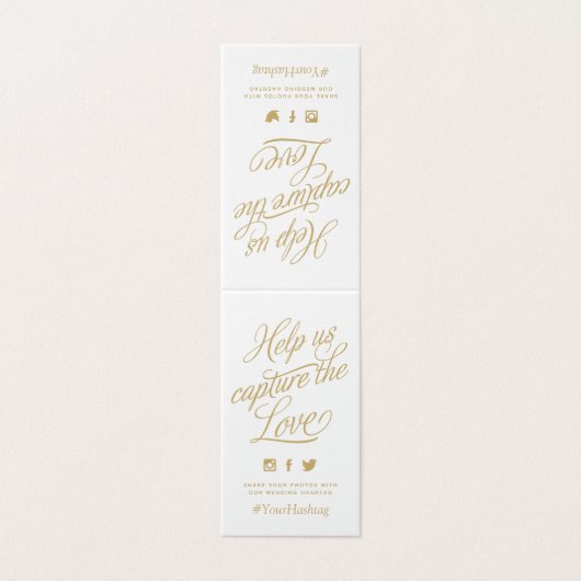 金ゴールドとホワパーソナライズされたイ結婚トのハッシュタグ (外部フラット)