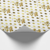 金ゴールドとホワパーソナライズされたイ結婚トの包装紙 ラッピングペーパー (角)