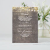 金ゴールドとマウヴの素朴情報結婚ゲスト エンクロージャーカード (スタンド正面)