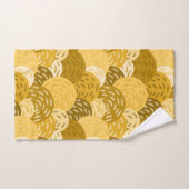 金ゴールドとマスタードイエローの幾何学円 バスタオルセット (ハンドタオル)