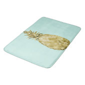 金ゴールドとミント水色パイナップル バスマット (アングル)