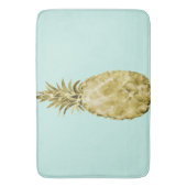 金ゴールドとミント水色パイナップル バスマット (正面縦)