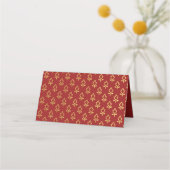 金ゴールドとムンダプ結婚アーチの護衛名 プレイスカード (裏面)