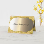 金ゴールドとメタルルックカードハッピーバースデー カード (黄色い花)