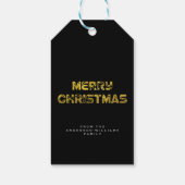 金ゴールドとメリークリスマスの効果パーソナライズされた文字 ギフトタグ (裏面)