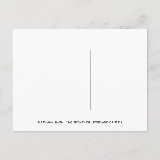 金ゴールドとモダンブラッククリスマスパーティーの保存日付 案内ポストカード (裏面)