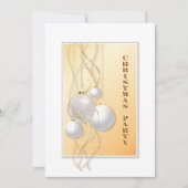 金ゴールドとモダンホワイトクリスマスパーティー 招待状 (正面)