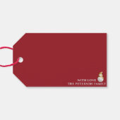 金ゴールドとモダン白オーナメント1赤いギフトラベル ギフトタグ (裏面横)