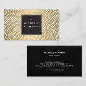 金ゴールドとモダン白紙吹雪ドットの名刺 名刺 (正面/裏面)