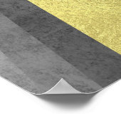 金ゴールドとモダン黒ミニマル幾何学術 ポスター (角)