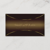 金ゴールドとモノグラムを含む豪華なダークブラウン 名刺 (正面)