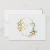 金ゴールドとライトブルーエレガントな結婚式サンキューカード サンキューカード (裏面)