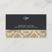 金ゴールドとレザーとダマスク 名刺 (裏面)