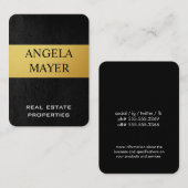 金ゴールドとレザー 名刺 (正面/裏面)