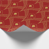 金ゴールドとレッドアートデコのシームレスパターン3 ラッピングペーパー (角)