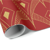 金ゴールドとレッドアートデコのシームレスパターン3 ラッピングペーパー (ロールコーナー)
