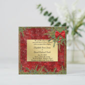 金ゴールドとレッドクリスマス結婚式招待状 招待状 (スタンド正面)