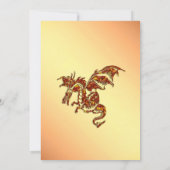 金ゴールドとレッドドラゴンブライダルシャワーの招待 招待状 (裏面)